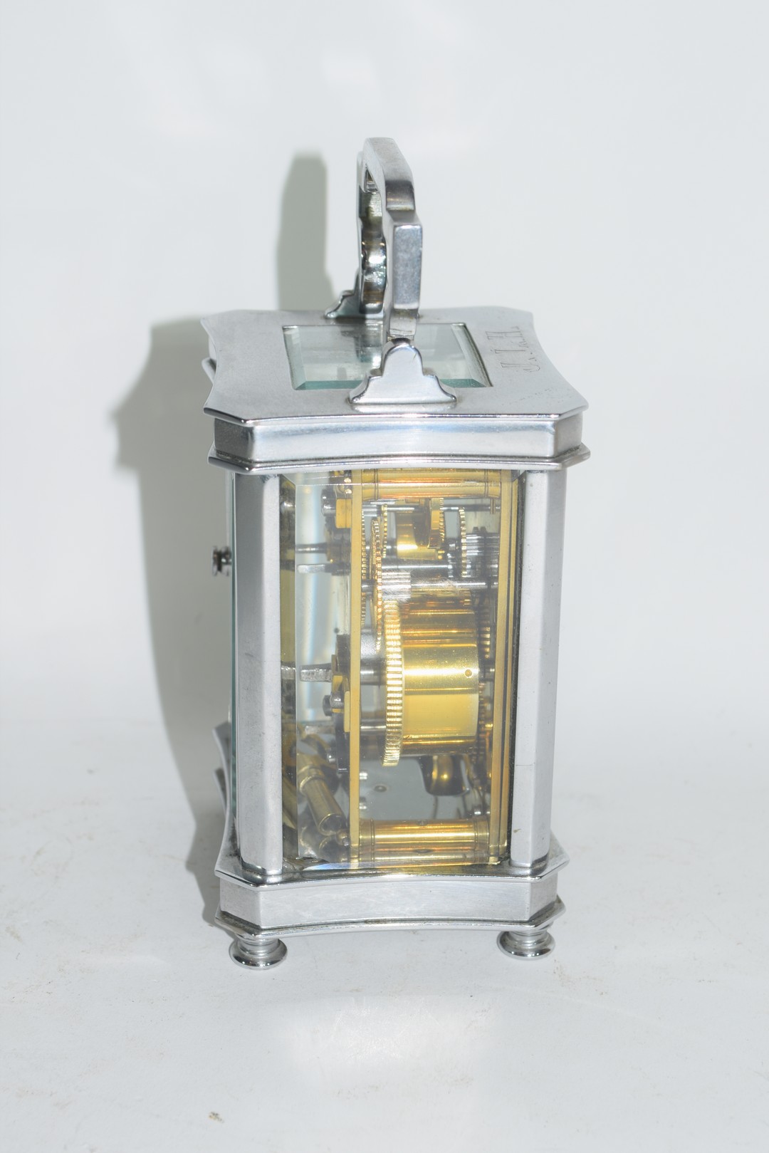 Silver metal carriage clock - Image 4 of 5