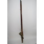 Vintage three-piece fibre glass and cane fishing rod