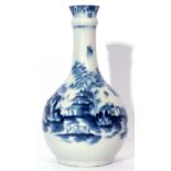 Lowestoft porcelain guglet or water bottle