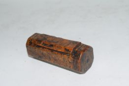 19th century burr wood snuff box