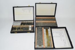 Collection of various microscope slides