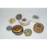 Mixed lot of small pill boxes and trinket boxes