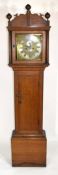 William Nash, Bridge, (Kent) 18th century oak cased longcase clock, the brass and silvered face with