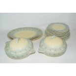 Clarice Cliff Newport pottery part dinner service comprising, two vegetable tureens, two oval meat