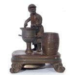 Antique bronze desk bell, a model of a monkey