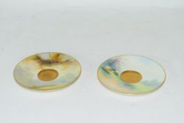 Two Royal Worcester saucers