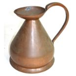 Large copper two-gallon jug, height approx 44cm Condition: Appears structurally sound^ would benefit