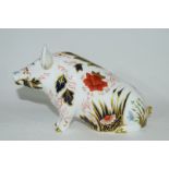 Large Royal Crown Derby pig money box