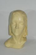 Plaster Art Deco bust of the head and shoulders of a young girl