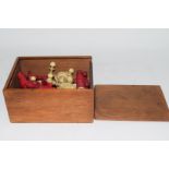 19th century ivory and red stained ivory part chess set