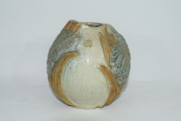 Art Pottery vase with an applied design of dragonflies