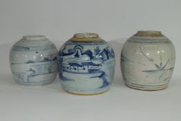 Group of three Provincial Oriental jars