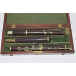 Vintage cased wooden flute