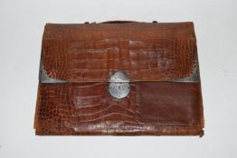 Crocodile skin attache case