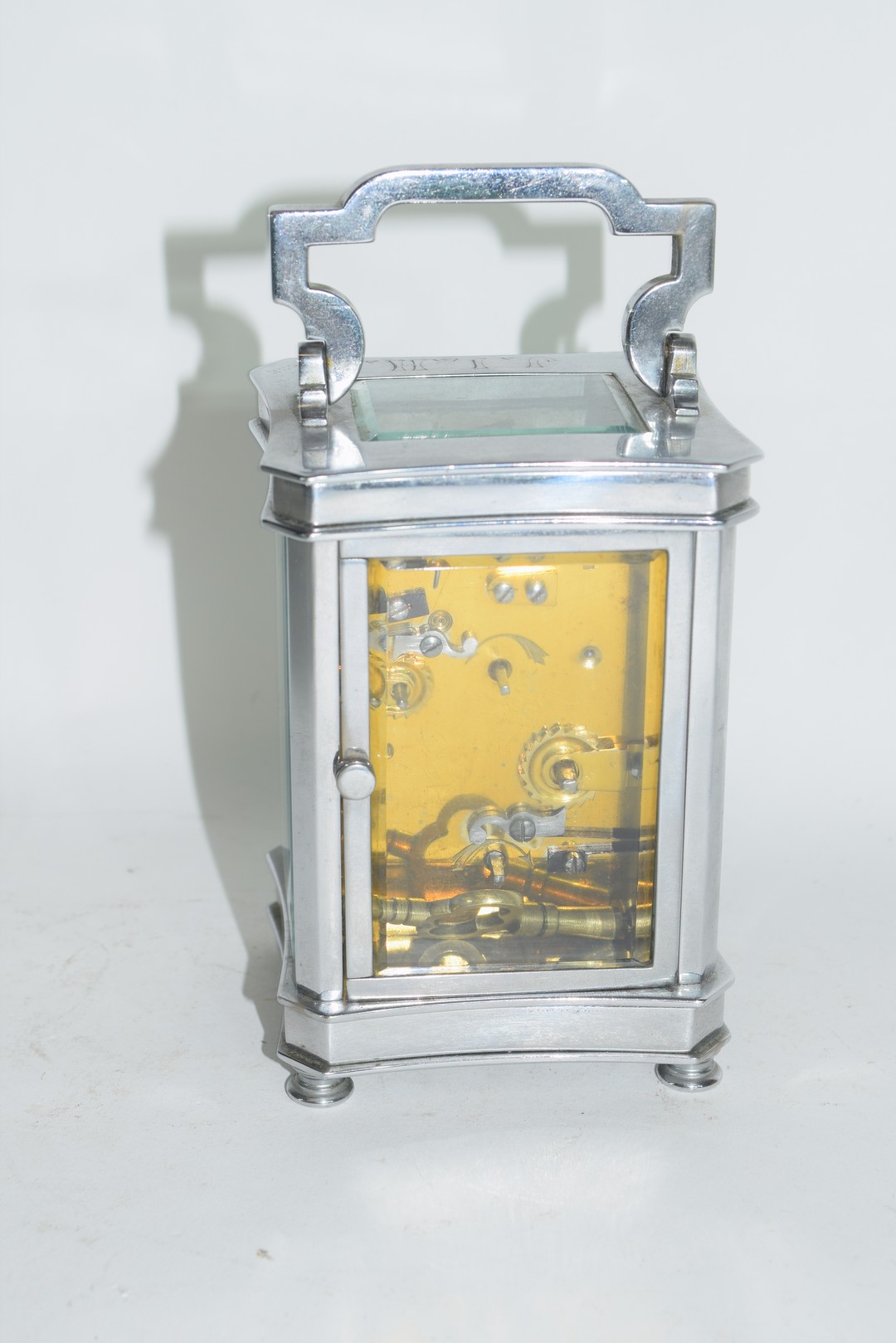Silver metal carriage clock - Image 3 of 5