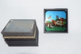 Box containing 15 magic lantern slides