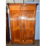Large inlaid armoire, width approx 140cm Condition: Appears structurally sound^ minor splitting to