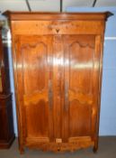 Large inlaid armoire, width approx 140cm Condition: Appears structurally sound^ minor splitting to