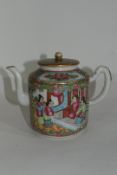 Small Cantonese porcelain tea pot