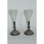 Pair of Art Nouveau bud vases