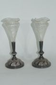 Pair of Art Nouveau bud vases