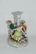 Continental porcelain candlestick in Meissen style