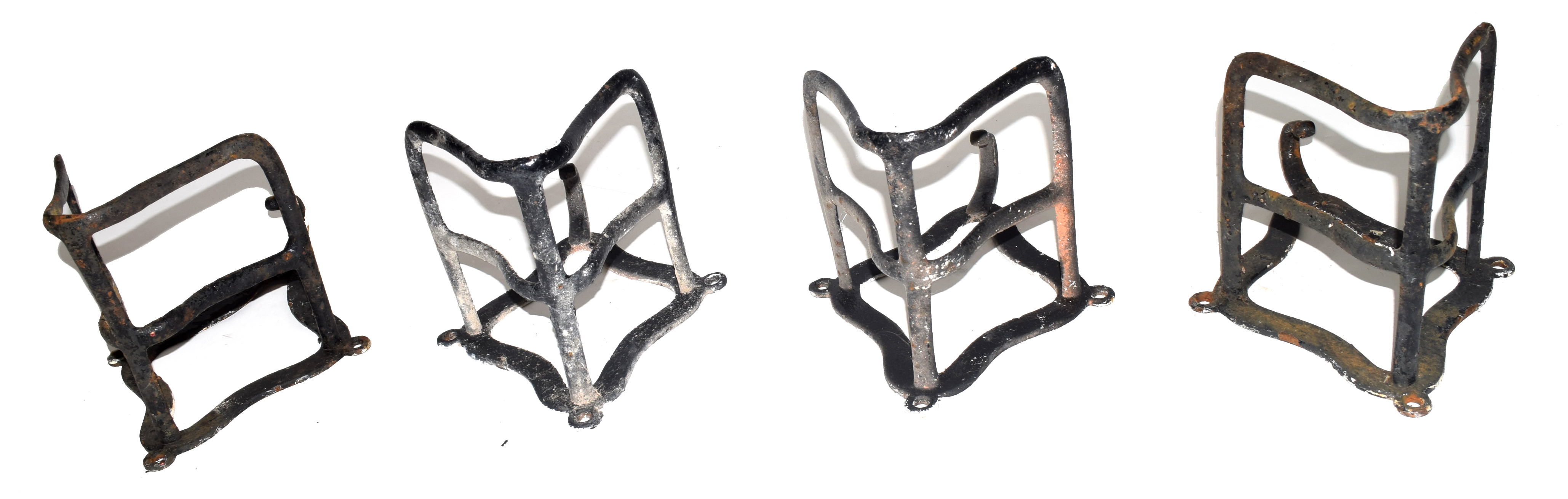 Four Victorian iron saddle racks, approx 30cm high - Image 3 of 4