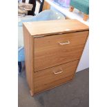 A TEAK EFFECT SHOE STORAGE CABINET, 60CM WIDE