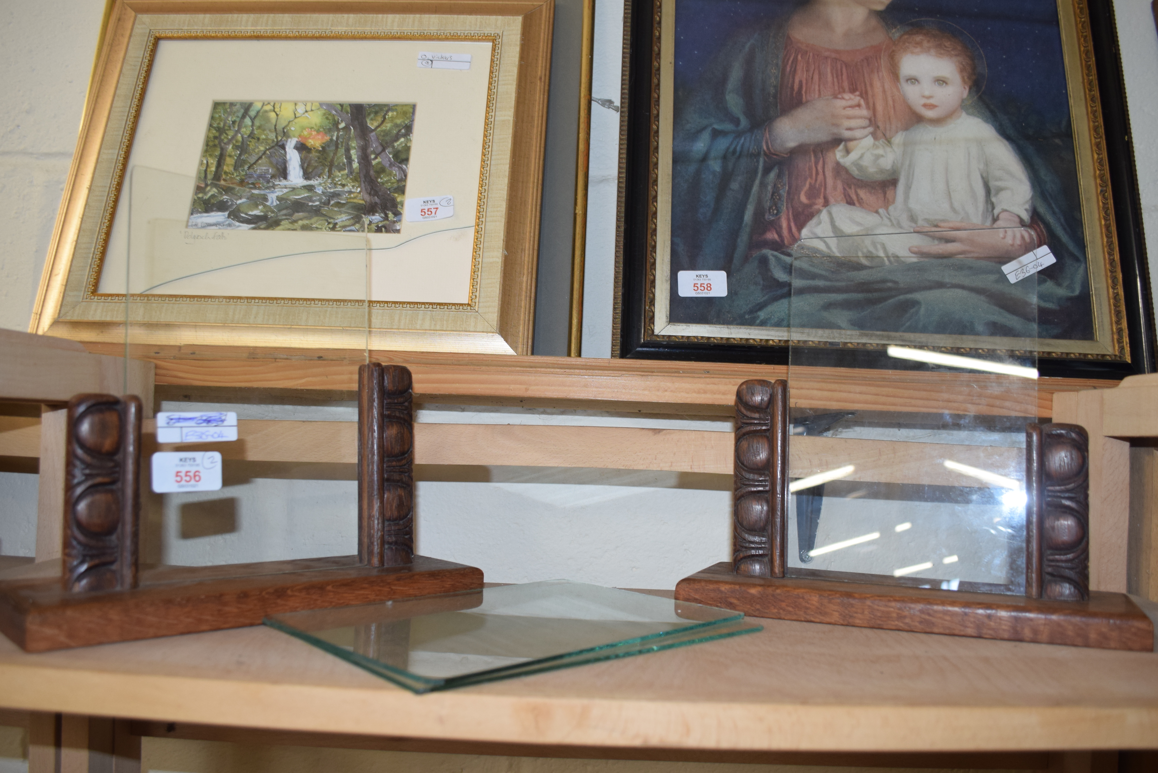 TWO ART DECO PERIOD OAK PICTURE FRAMES