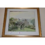 PETER G BARRINGTON, STUDY OF THE PARISH OF MARKFIELD, WATERCOLOUR, GILT F/G