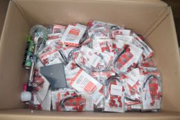 BOX CONTAINING LARGE QTY OF HOMING PIN LOST PROPERTY RECOVERY SYSTEM DEVICES