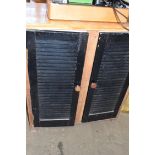 SMALL SIDE CABINET WITH BLACK PAINTED DOORS, 79CM WIDE