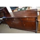 STAG MINSTREL MAHOGANY THREE DOOR THREE DRAWER SIDEBOARD, 140CM WIDE