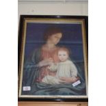 COLOURED RELIGIOUS PRINT 'MARY AND THE BABY JESUS', F/G, 53CM HIGH