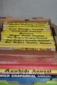 BOX OF CHILDRENS ANNUALS TO INCLUDE ROY ROGERS COWBOY ANNUAL, VARIOUS OTHERS