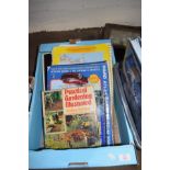 BOX OF ROAD ATLASES AND MIXED BOOKS