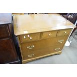 DARK FINISH FIVE DRAWER CHEST, 83CM WIDE