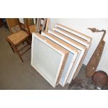FIVE PINE FRAMED TABLE TOP DISPLAY CABINETS
