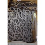 BOX OF BUCKET LIST CITIES FRETWORK WALL PLAQUE