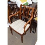 REPRODUCTION MAHOGANY FRAMED CARVER CHAIR