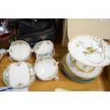 MIXED LOT COMPRISING A HAVILLAND & CO LIMOGES PART DESSERT SERVICE PLUS MADDOCK SOUP BOWLS AND