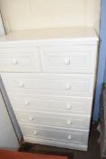 ALSTONS WHITE SIX DRAWER CHEST, 126CM HIGH