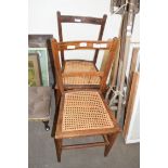 PAIR OF CANE SEATED BEDROOM CHAIRS