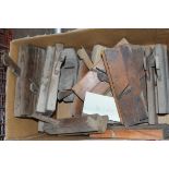 BOX OF VINTAGE WOODEN MOULDING PLANES