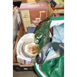 BOX OF KITCHEN WARES, CUTLERY ETC