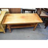 MODERN MAHOGANY TWO TIER COFFEE TABLE, 105CM WIDE