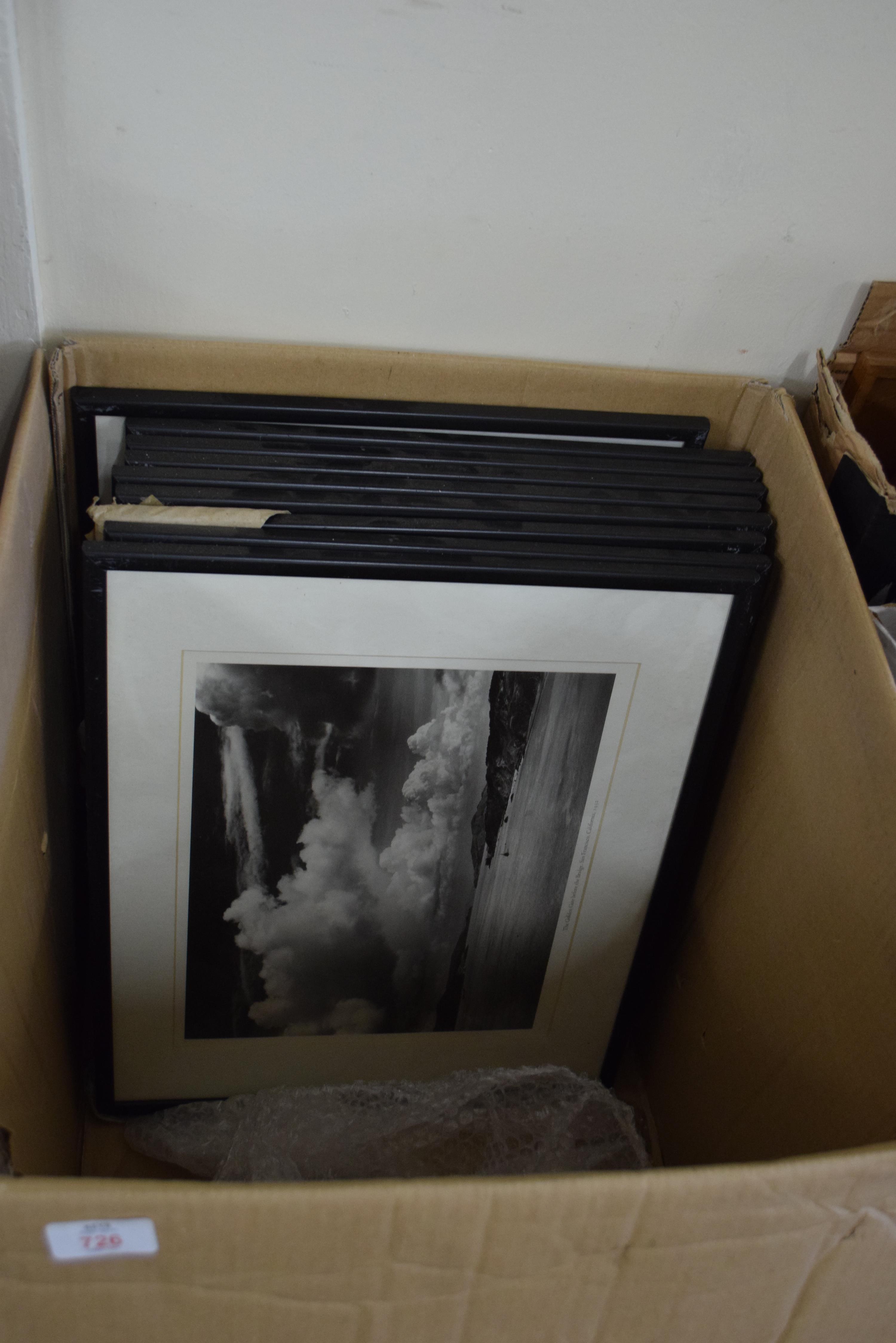 BOX OF MIXED PICTURES TO INCLUDE A COLLECTION OF FRAMED PHOTOGRAPHIC PRINTS OF VIEWS OF YOSEMITE