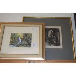 STUDY OF DOLGOCH FALLS, WATERCOLOUR, SIGNED 'GRAMMOT', DATED 2005, TOGETHER WITH A FRAMED