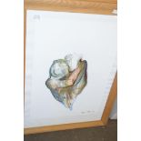 ESTHER SE, SET OF FOUR ABSTRACT STUDIES, WATERCOLOUR AND PENCIL, OAK F/G, 80CM WIDE
