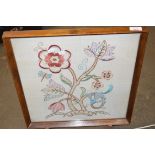 FRAMED NEEDLEWORK FIRE SCREEN, 46CM WIDE